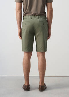 Slim-fit chino cotton bermuda shorts — Forest Green 3