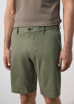 Slim-fit chino cotton bermuda shorts — Forest Green 4