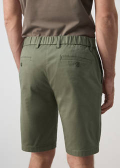 Slim-fit chino cotton bermuda shorts — Forest Green 6