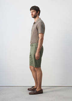 Slim-fit chino cotton bermuda shorts — Forest Green 5