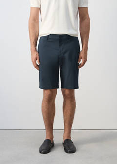 Slim-fit chino cotton bermuda shorts — Navy 1