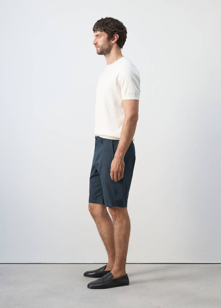 Slim-fit chino cotton bermuda shorts — Navy