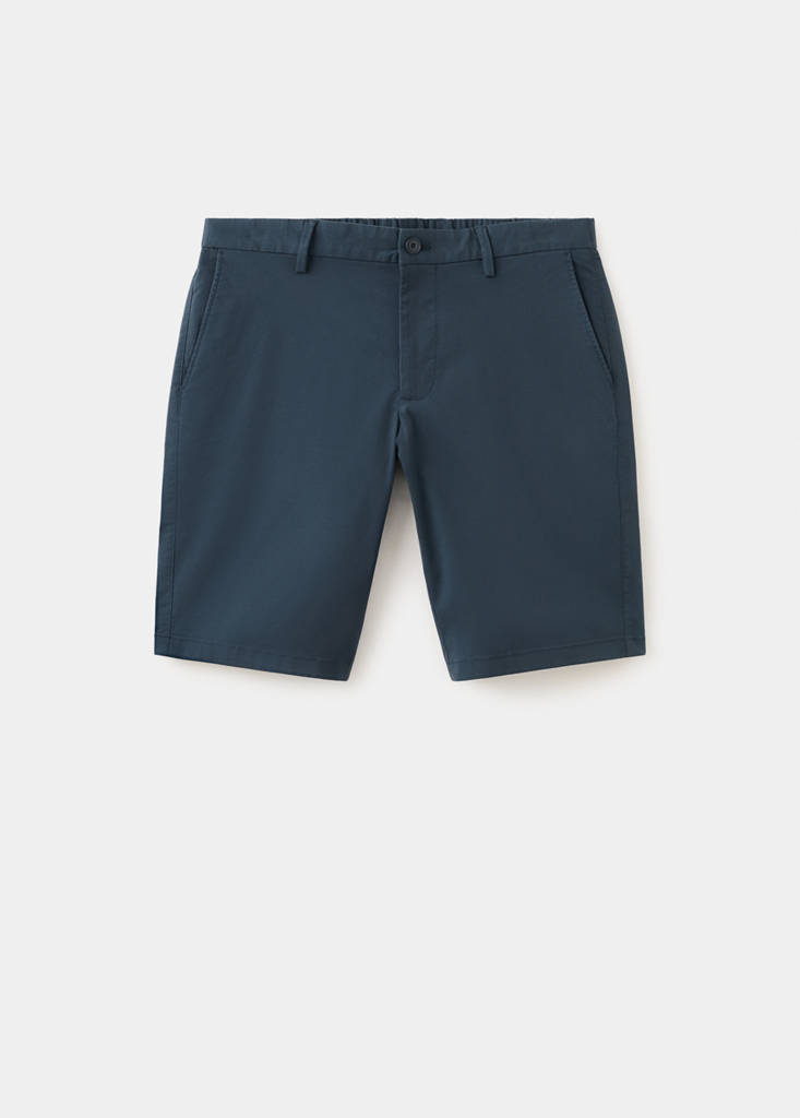 Slim-fit chino cotton bermuda shorts — Navy