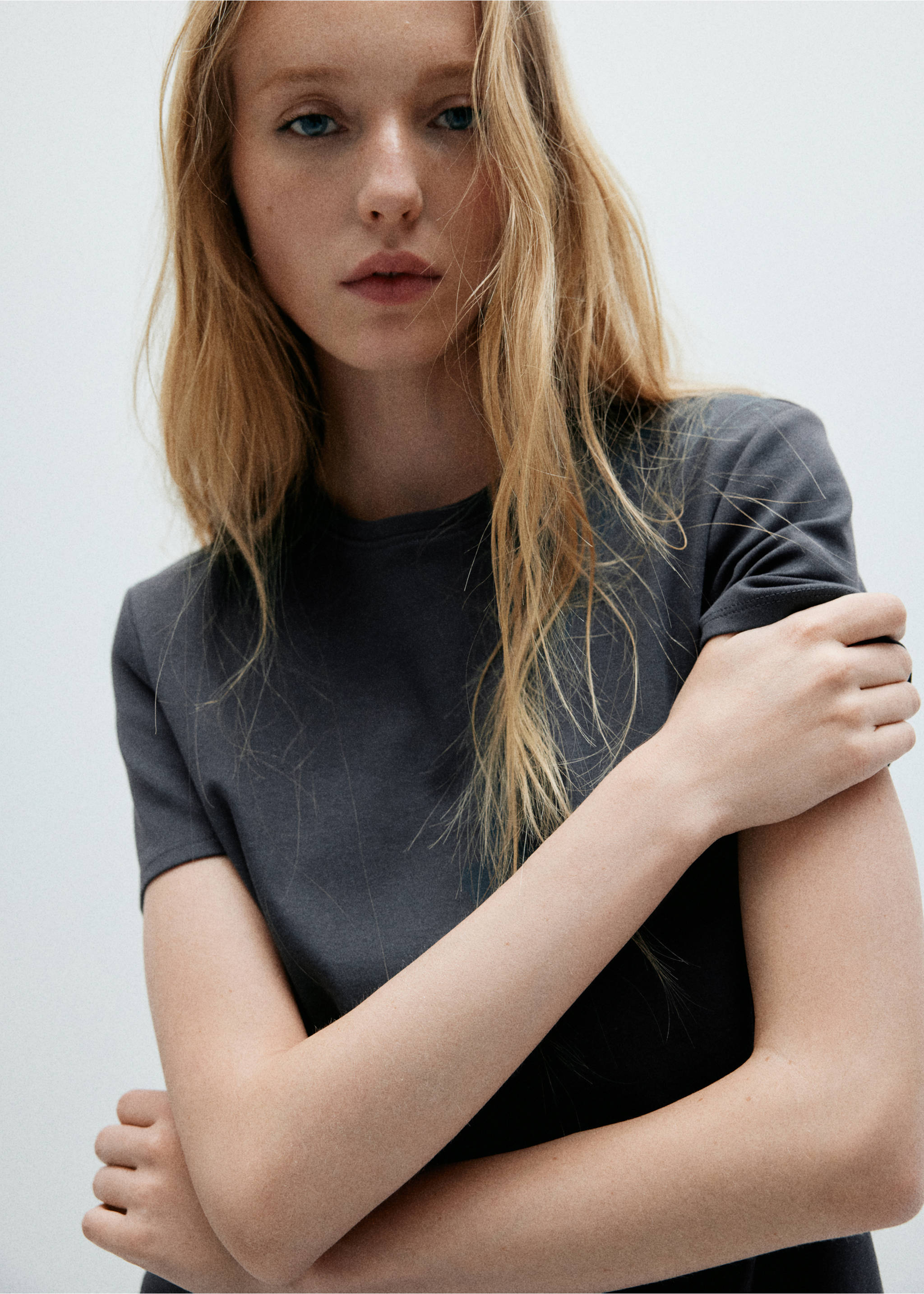 100% cotton t-shirt - Medium plane, Grey. Ref: 37091331-00.