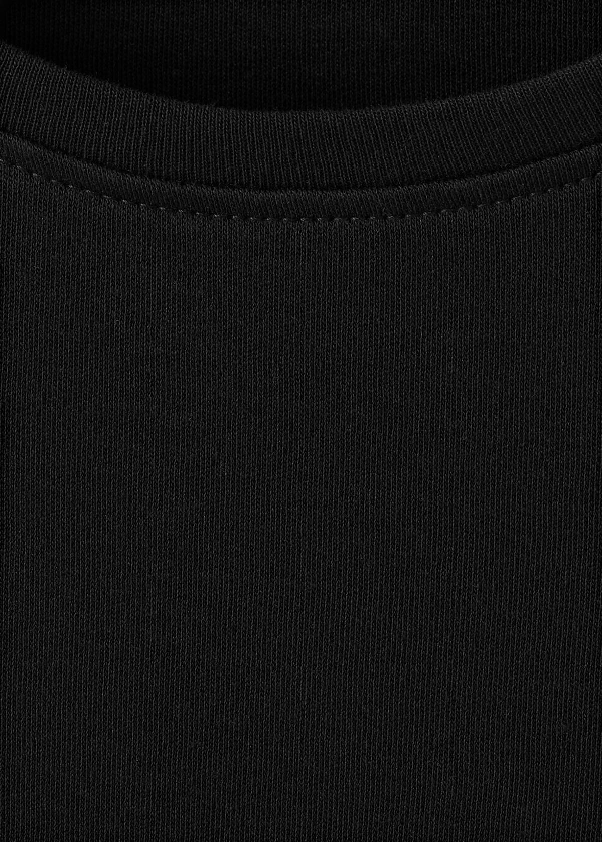 100% cotton round neck t-shirt — Black