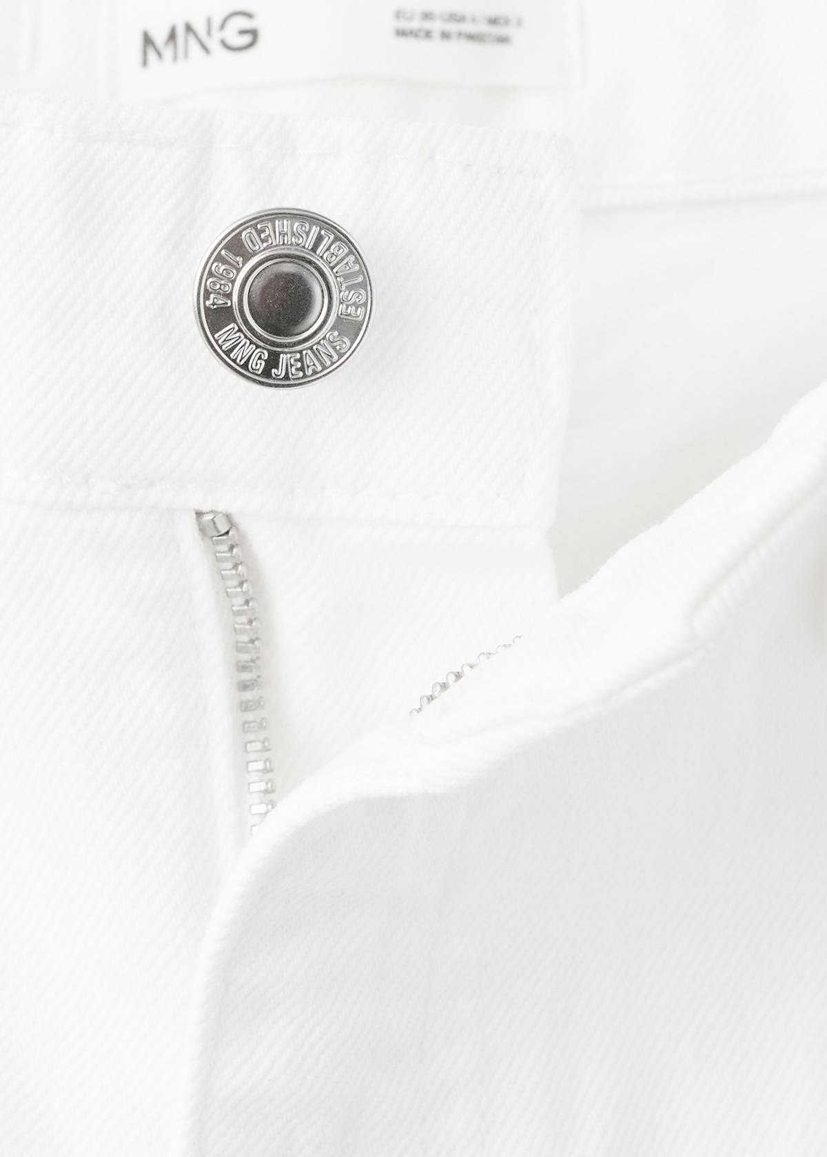 Straight-fit denim shorts — White