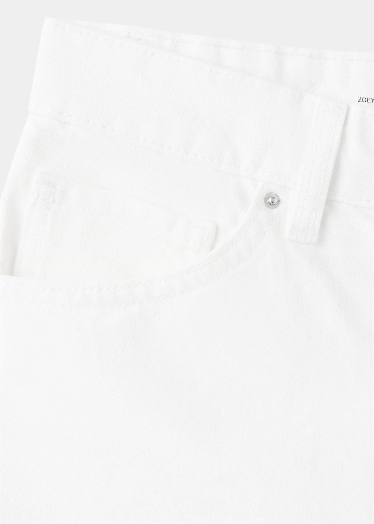 Straight-fit denim shorts — White