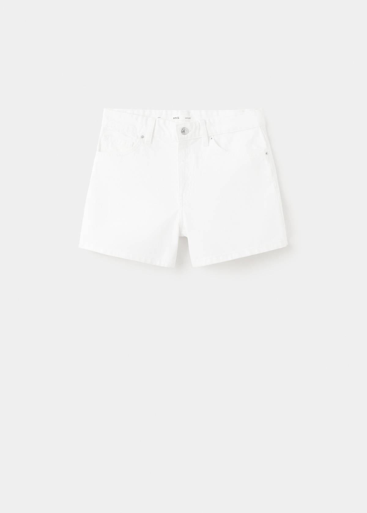 Straight-fit denim shorts — White