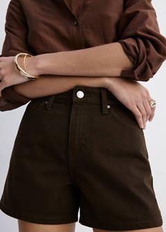 Straight-fit denim shorts — Chocolate 1