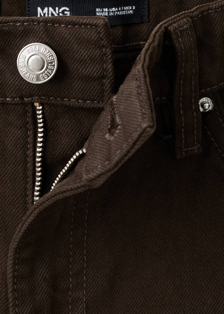 Straight-fit denim shorts — Chocolate