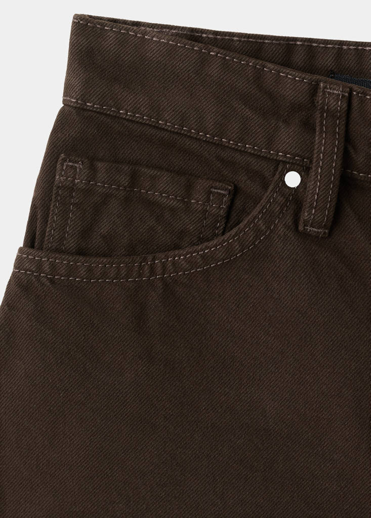 Straight-fit denim shorts — Chocolate
