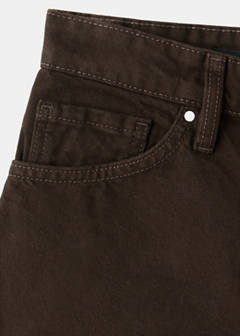 Straight-fit denim shorts — Chocolate 7