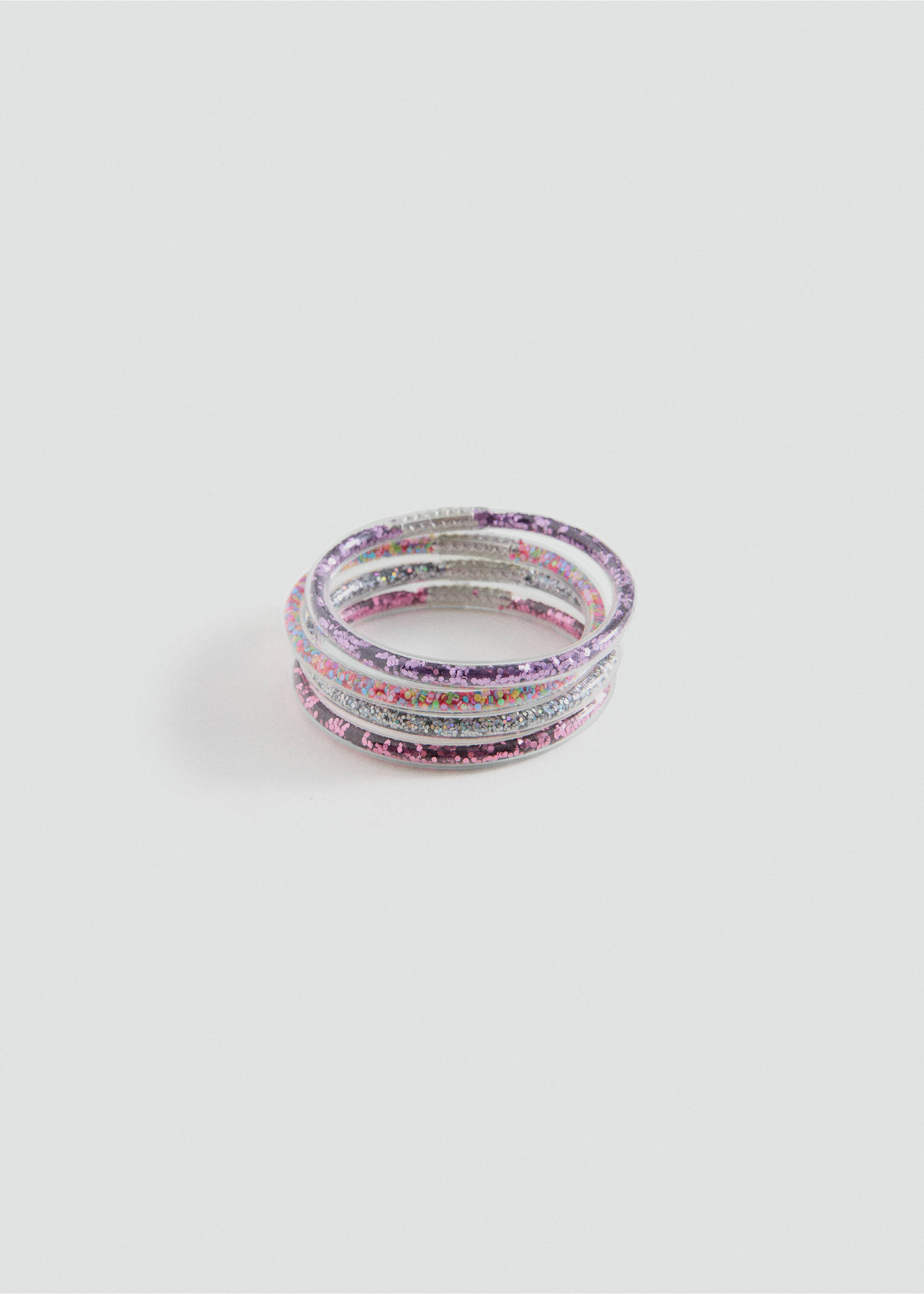 Set of 4 glitter bracelets - منتج دون نموذج, وردي. Ref: 37091336-00.