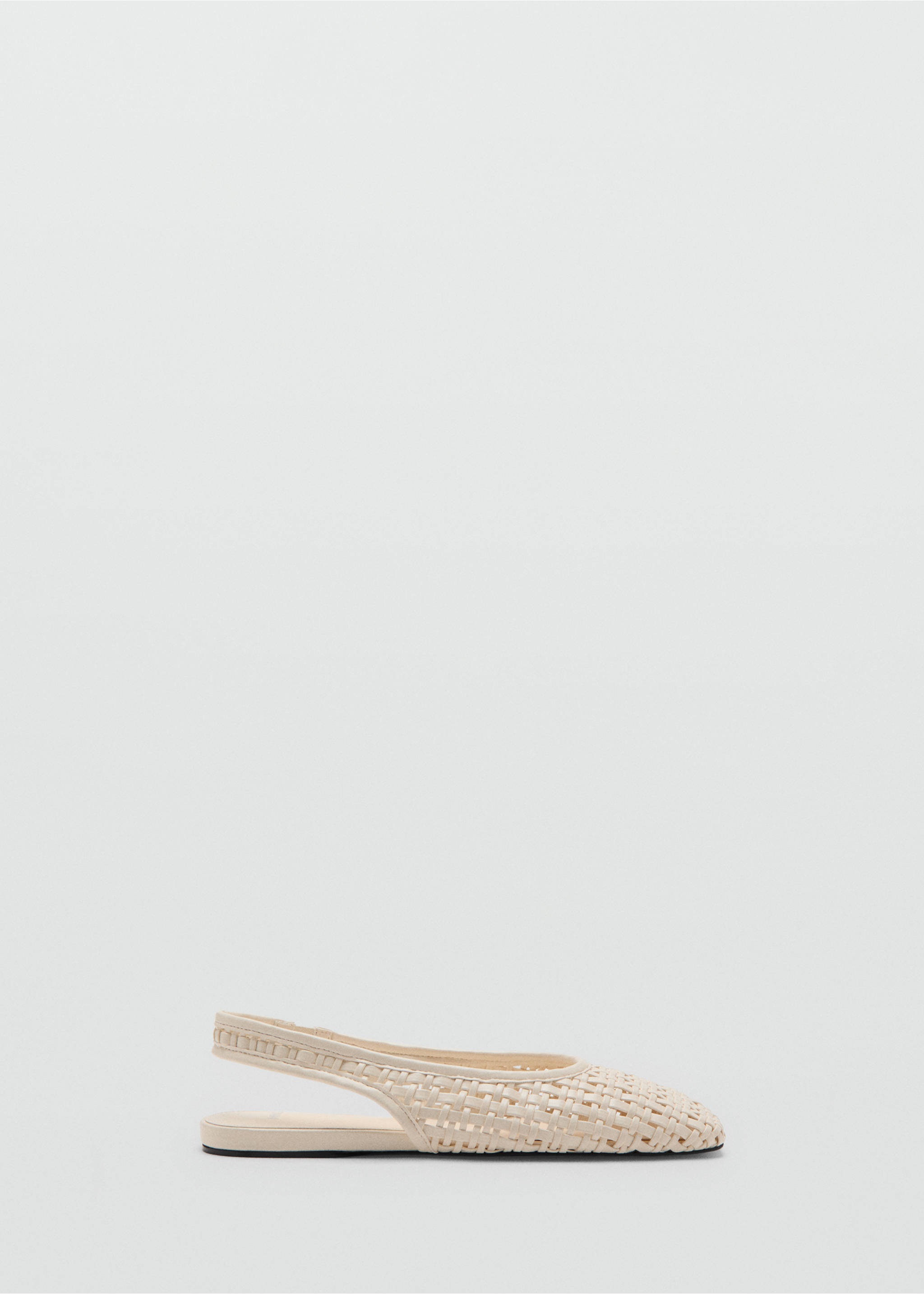 Braided backless ballerina flat - Article without model, White. Ref: 37091338-00.