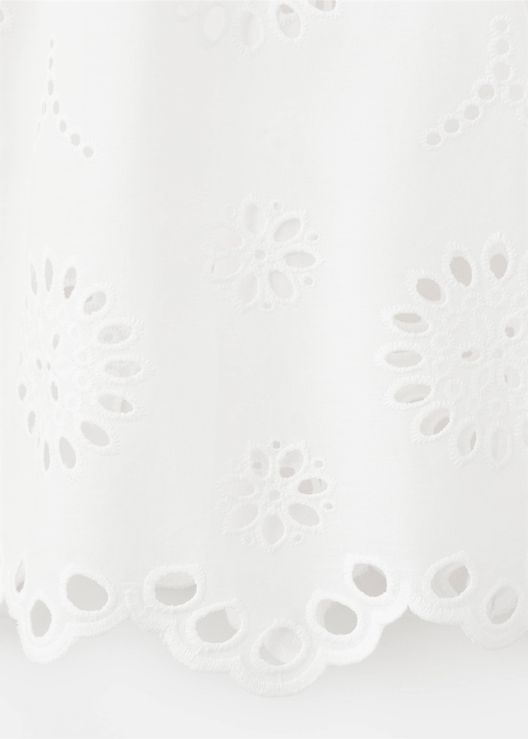 Embroidered openwork blouse - Details of the article 0, Off White. Ref: 37091340-00.