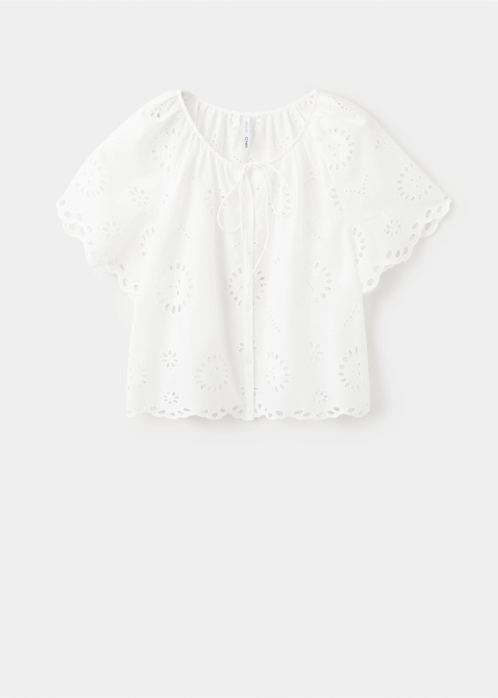 Blusa 100% algodón bordados calados - Artículo sin modelo, Blanco roto. Ref: 37091340-00.