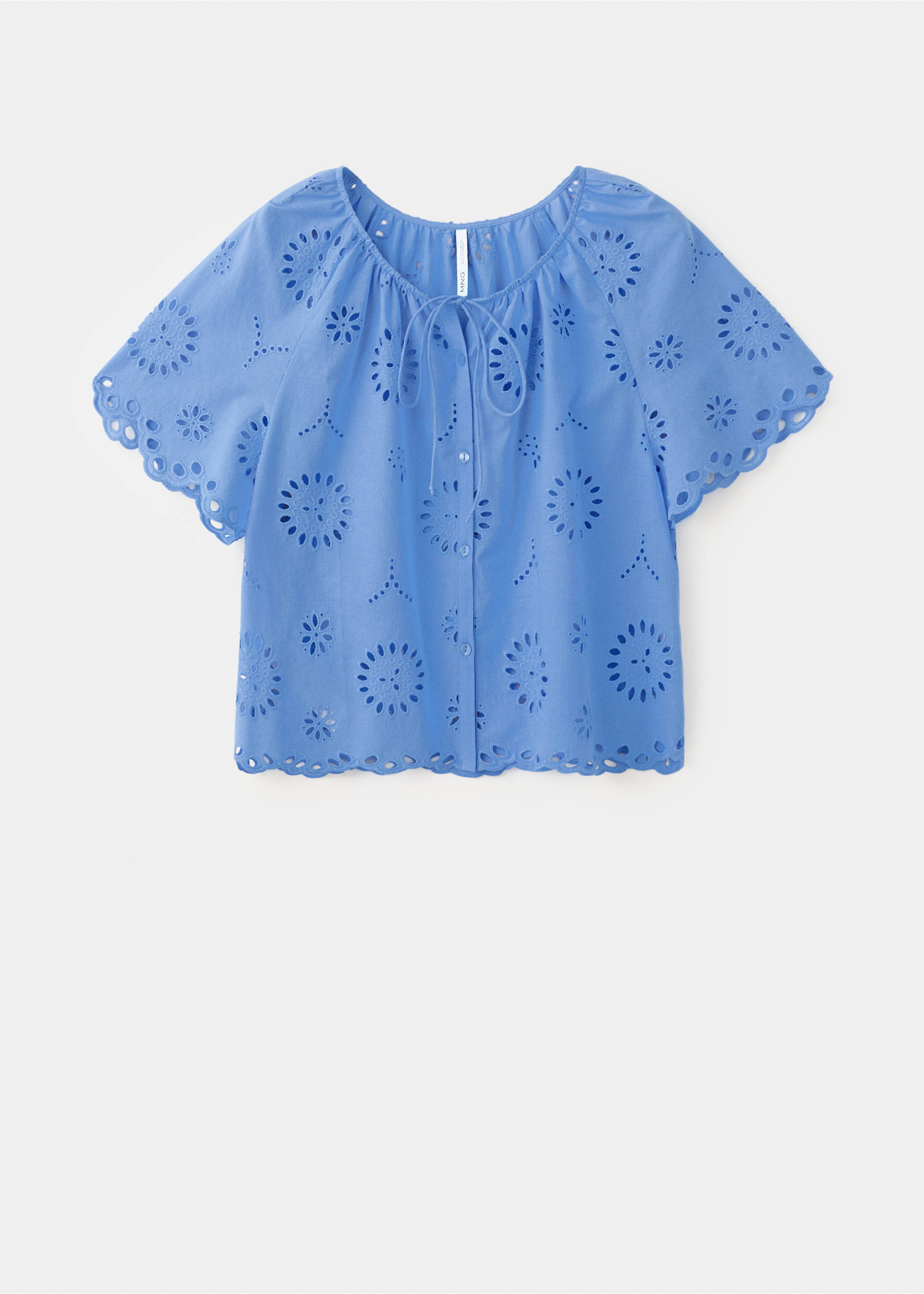 Blusa 100% algodón bordados calados - Artículo sin modelo, Azul. Ref: 37091340-00.