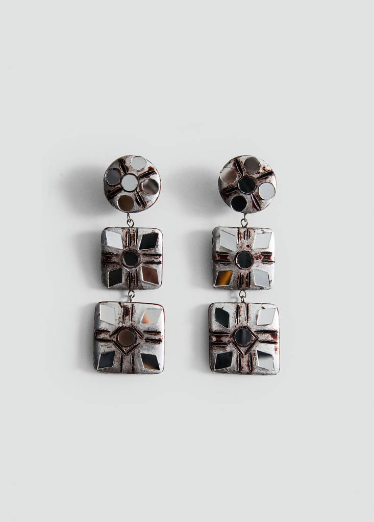 Resin pendant earrings — Brown