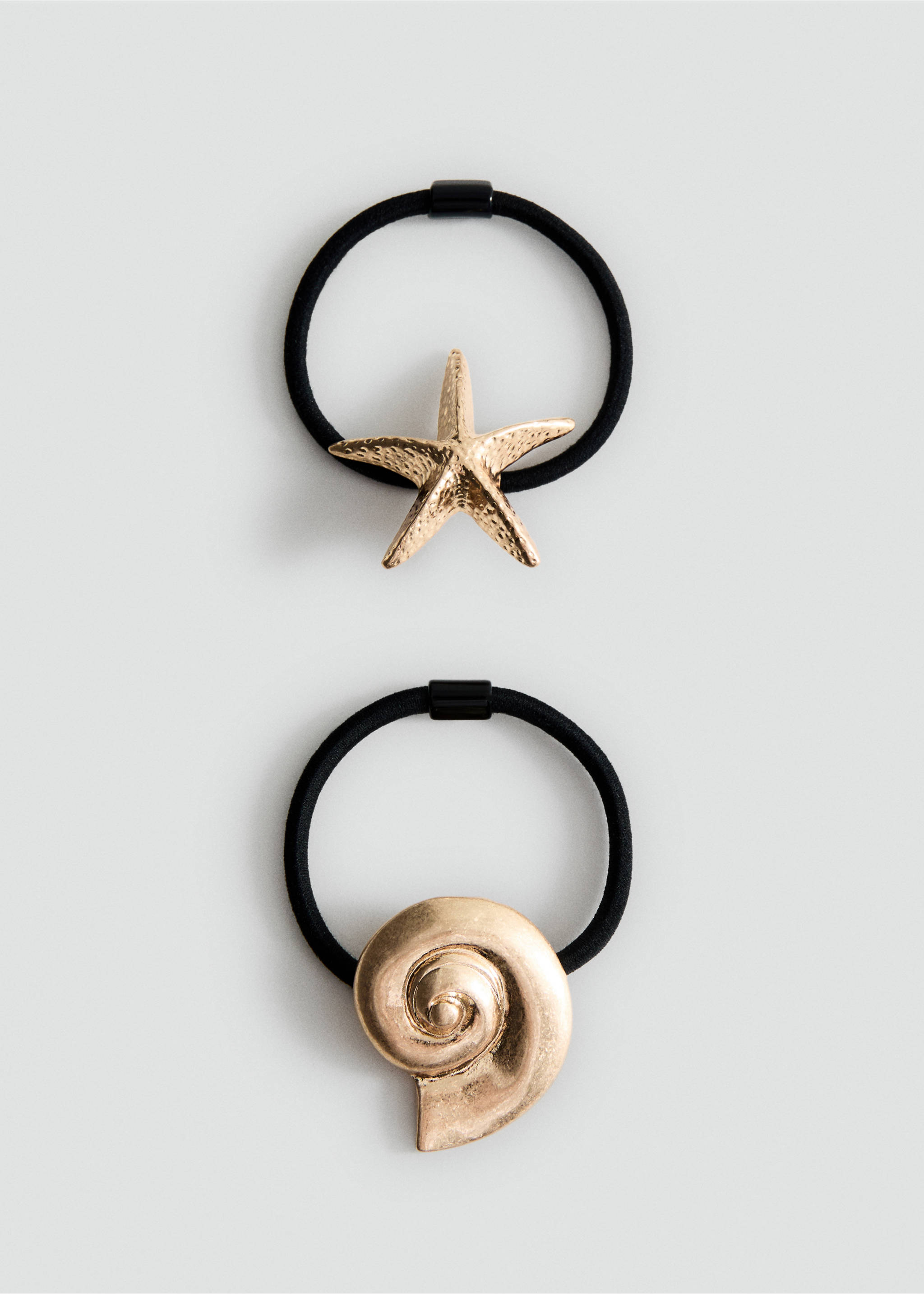 Set of 2 hair ties - Article without model, Gold. Ref: 37091342-00.