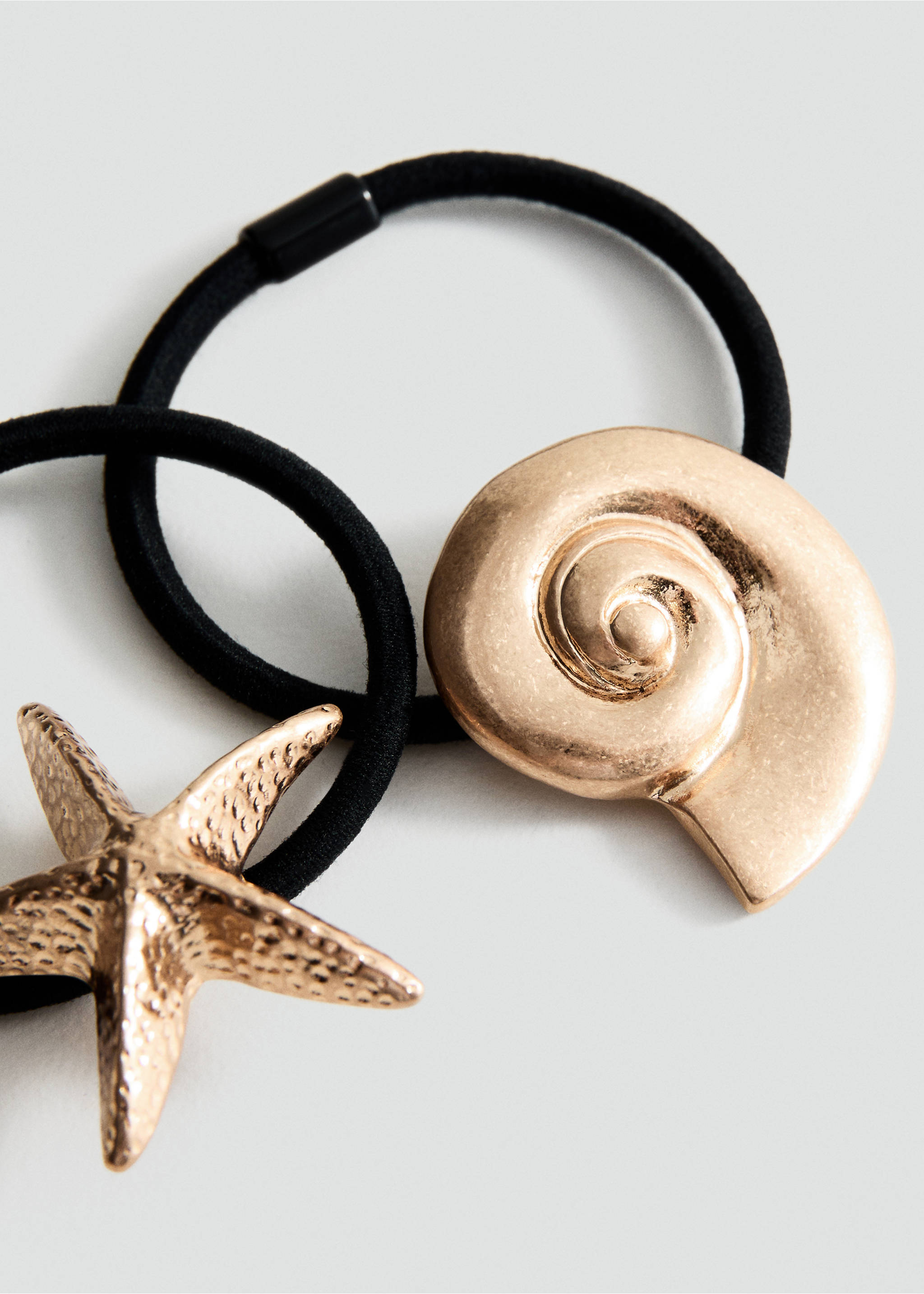 Set of 2 hair ties - Details of the article 1, Gold. Ref: 37091342-00.