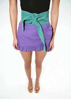 Suede obi belt — Turquoise 1