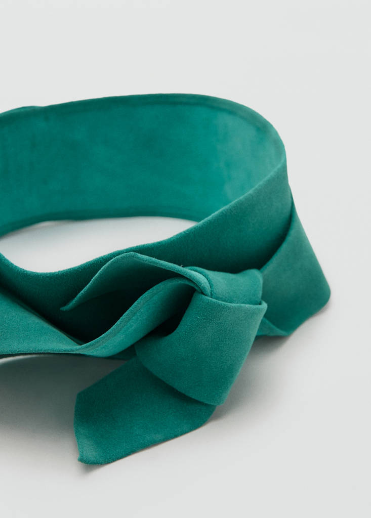 Suede obi belt — Turquoise