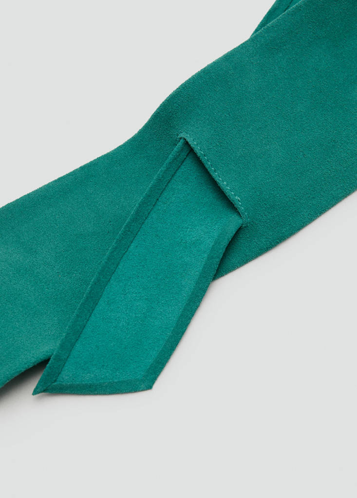 Suede obi belt — Turquoise