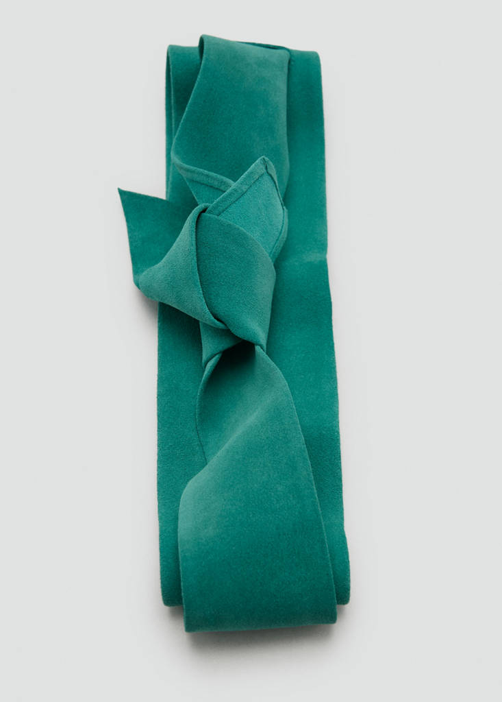 Suede obi belt — Turquoise