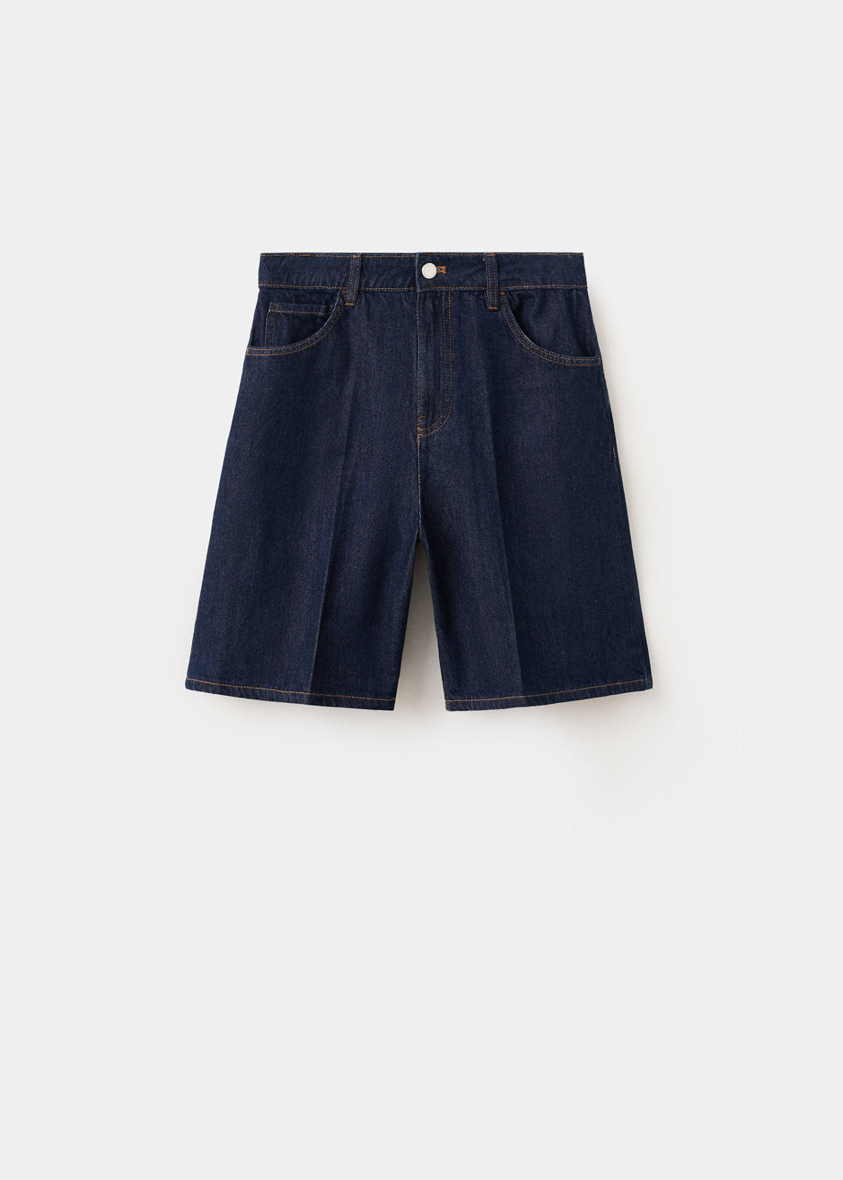 Straight-fit denim bermuda shorts — Open Blue
