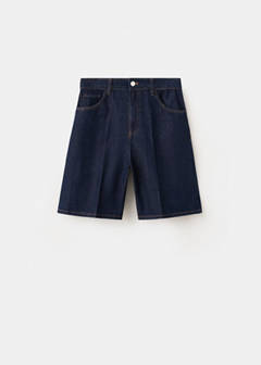 Straight-fit denim bermuda shorts — Open Blue 9