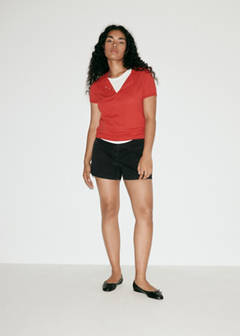 Straight-fit denim shorts — Black denim 7