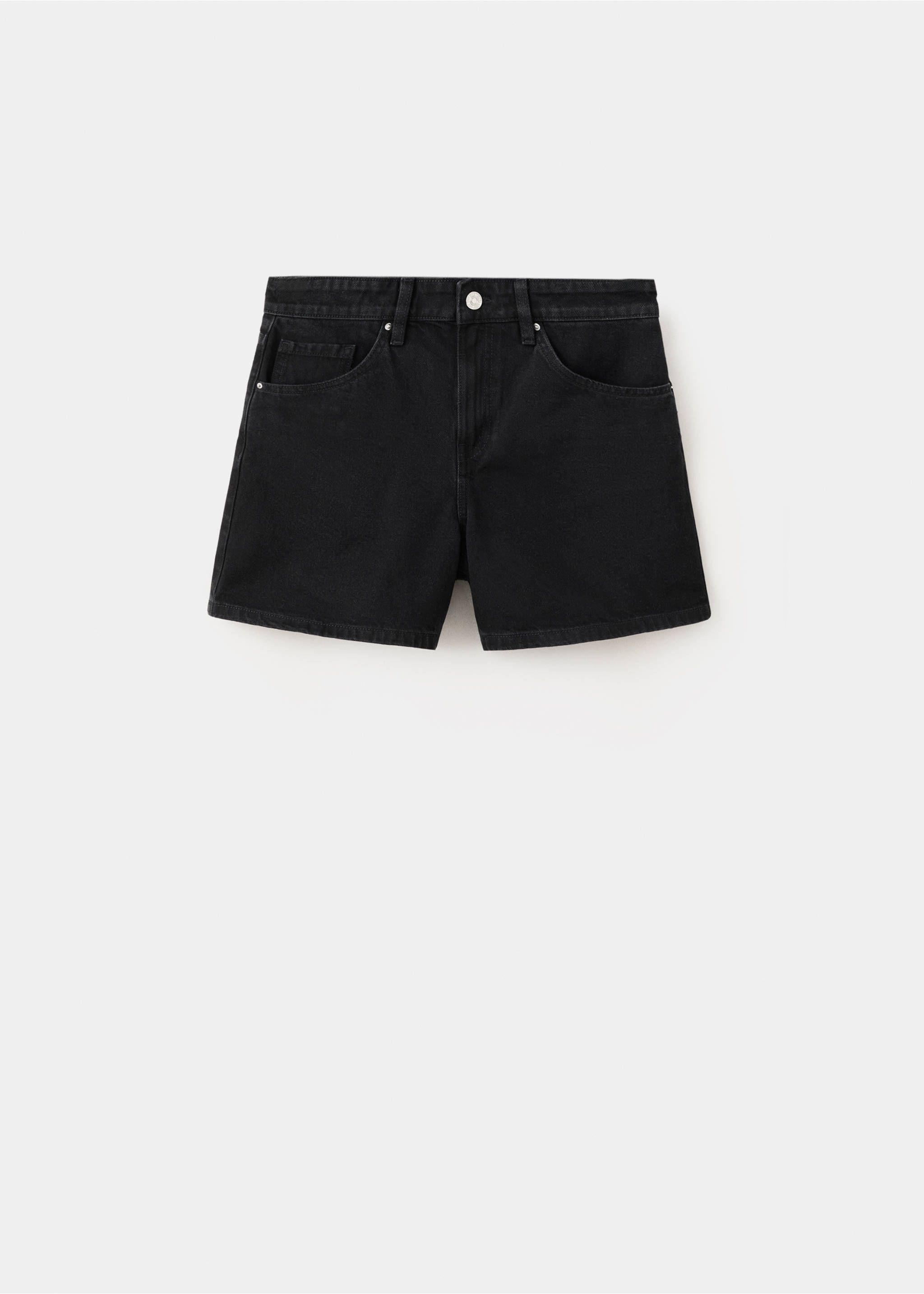 Short en jean droit - Article sans modèle, Black denim. Ref: 37091345-00.