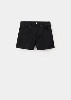 Straight-fit denim shorts — Black denim 8