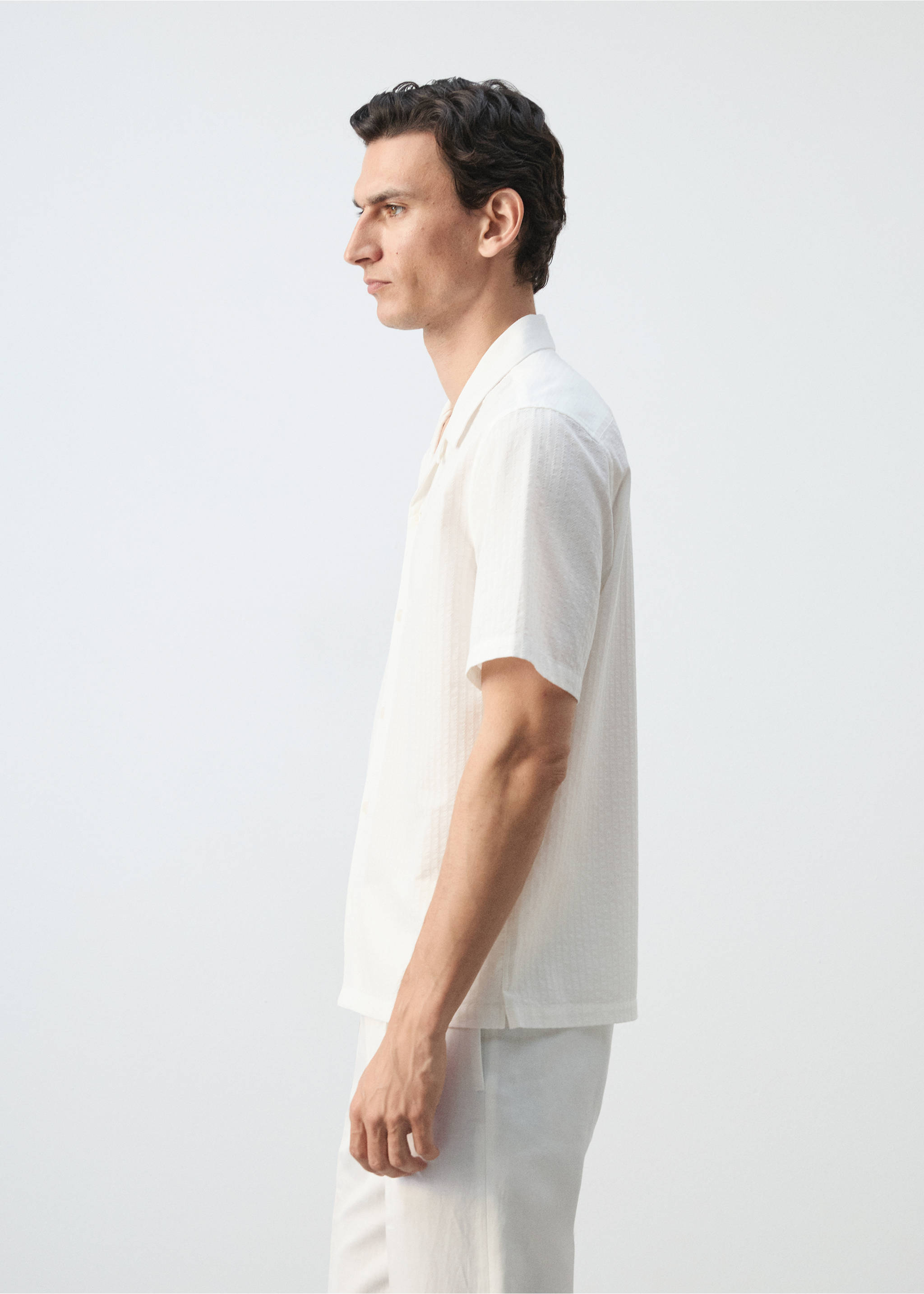 Chemise 100 % coton regular-fit - Détail de l'article 2, Blanc. Ref: 37091346-00.