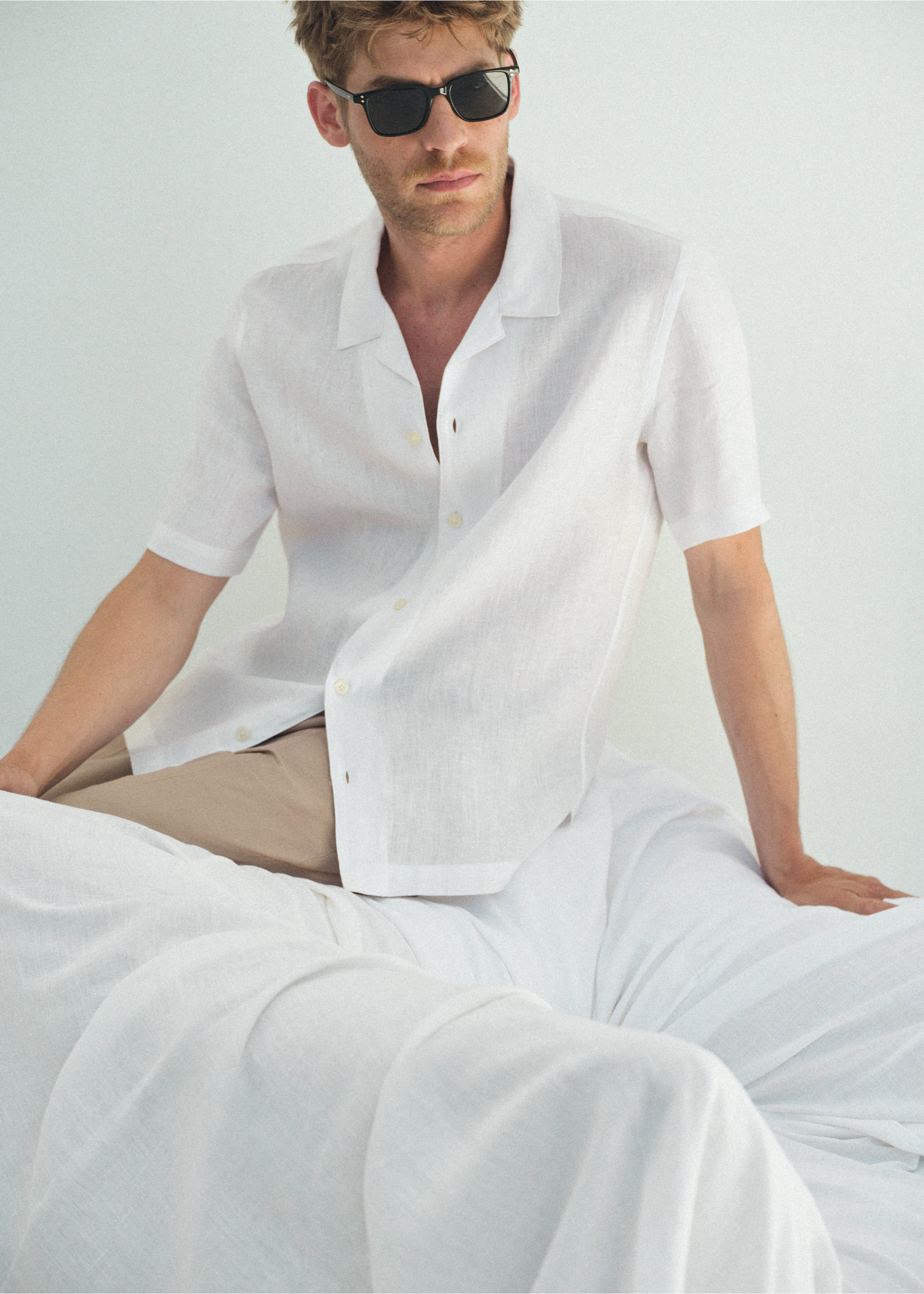 Camisa de 100% algodão com detalhes bordados - Pormenor do artigo 5, Branco. Ref: 37091346-00.