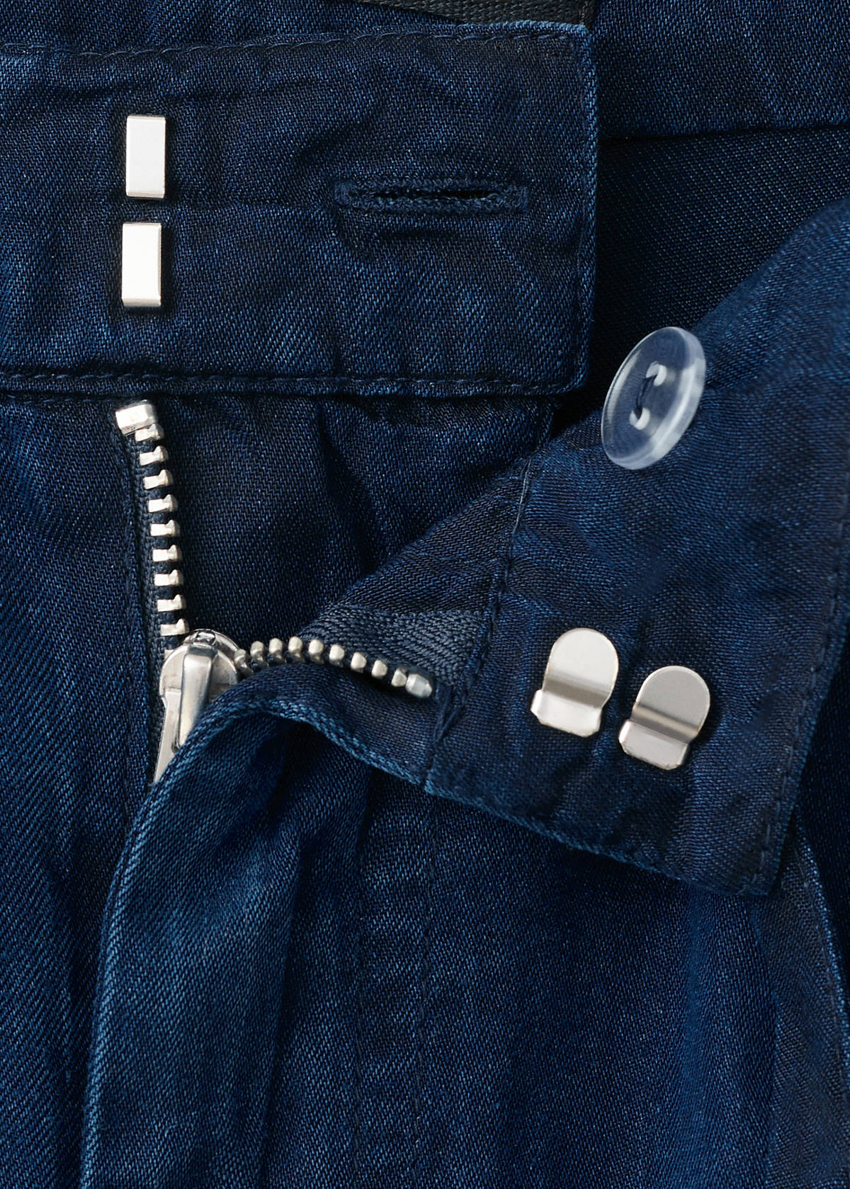 Denim pants with bow belt — Dark Blue