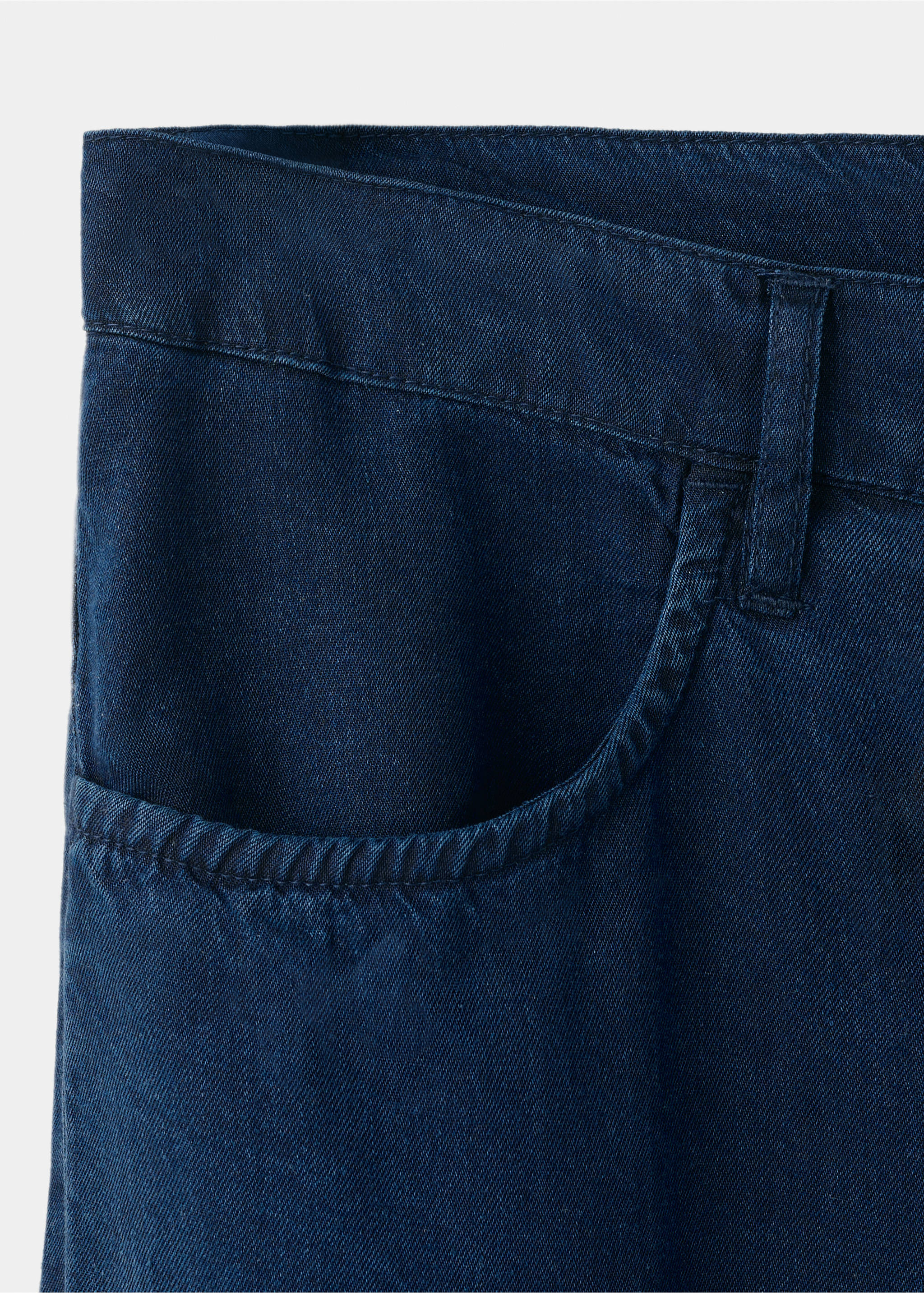 Pantaloni denim cu cordon și fundă - Detaliu al articolului 0, Albastru închis. Ref: 37091347-00.
