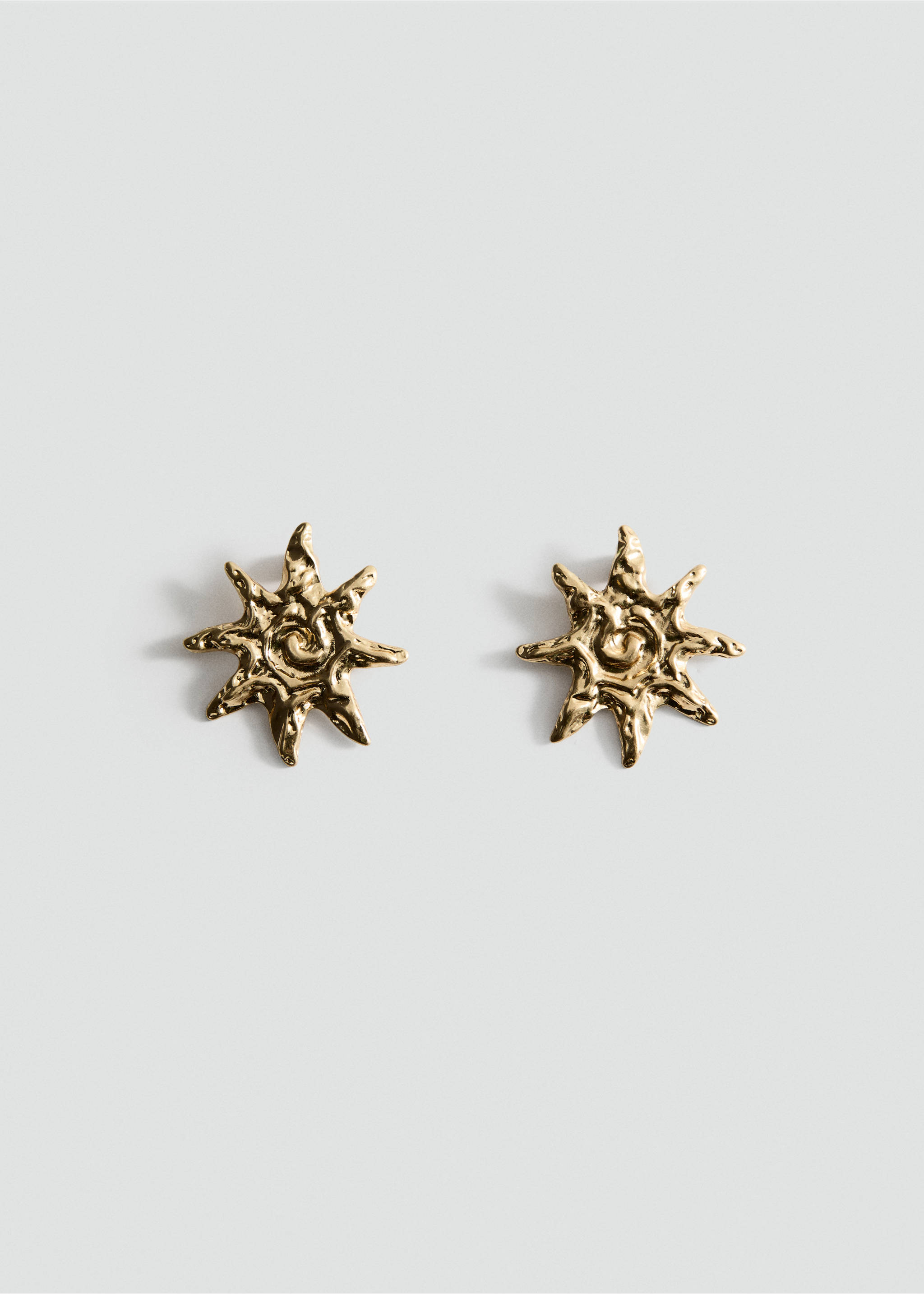 Textured sun earrings - Article without model, Gold. Ref: 37091348-00.