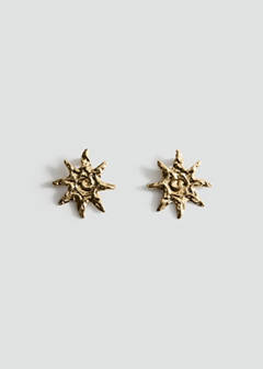 Textured sun earrings — Gold 2