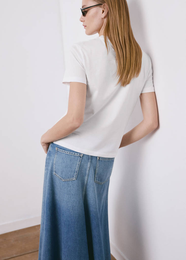 Rounded neck cotton t-shirt — White