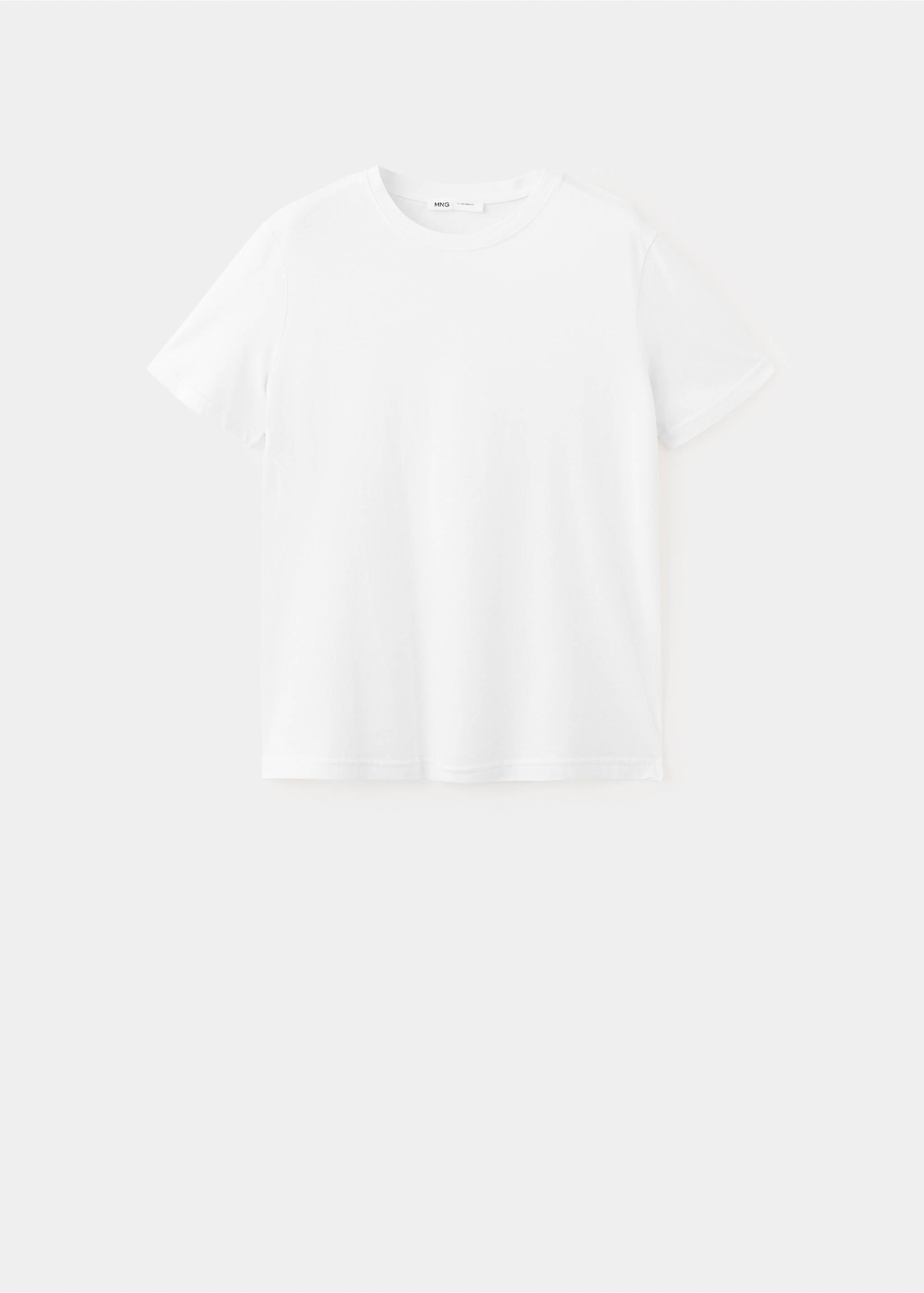Bomullst-shirt med rund halsringning - Artikel utan modell, Vit. Ref: 37091350-00.