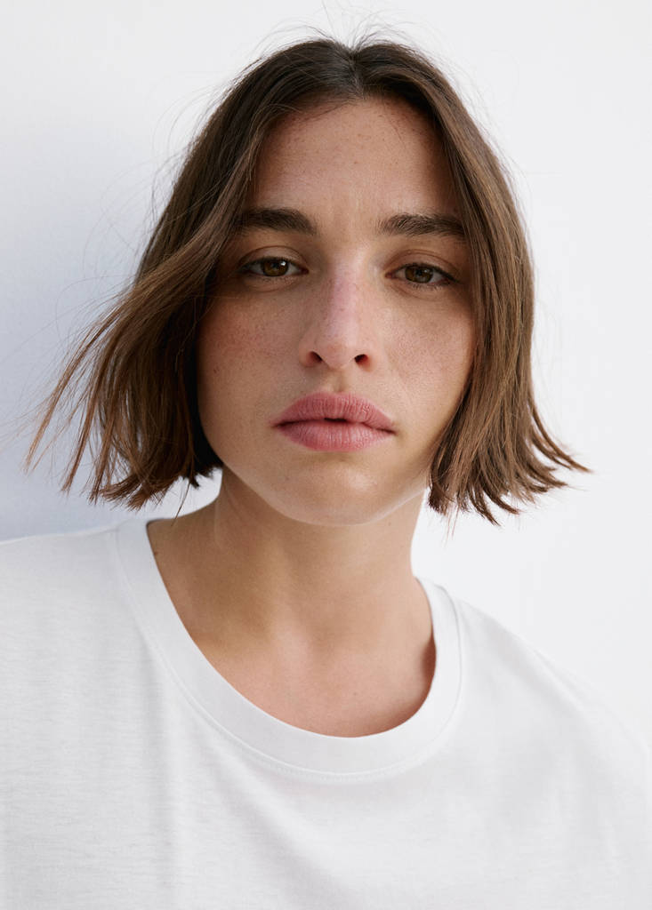 Rounded neck cotton t-shirt — White