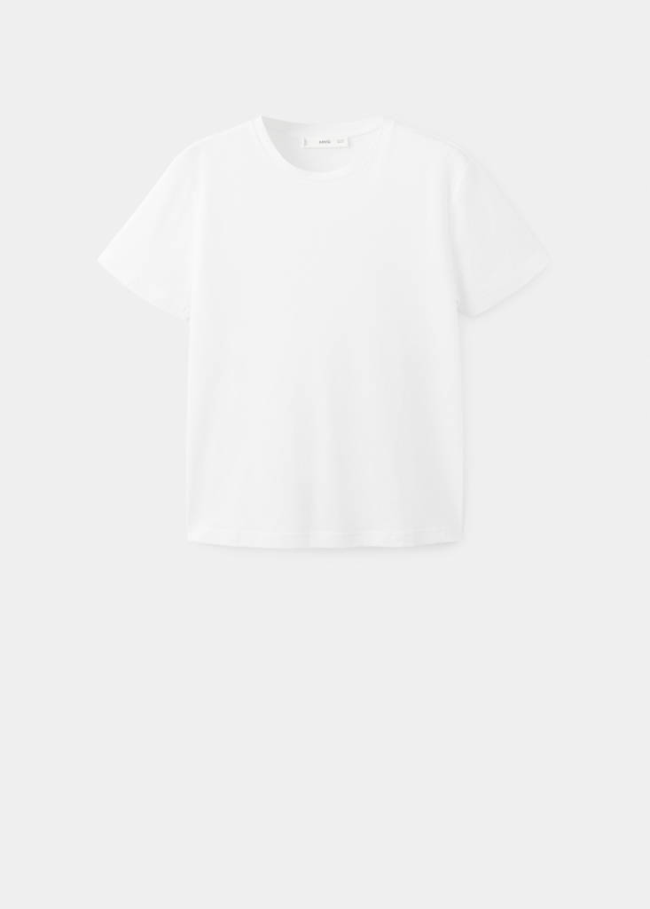 Rounded neck cotton t-shirt — White