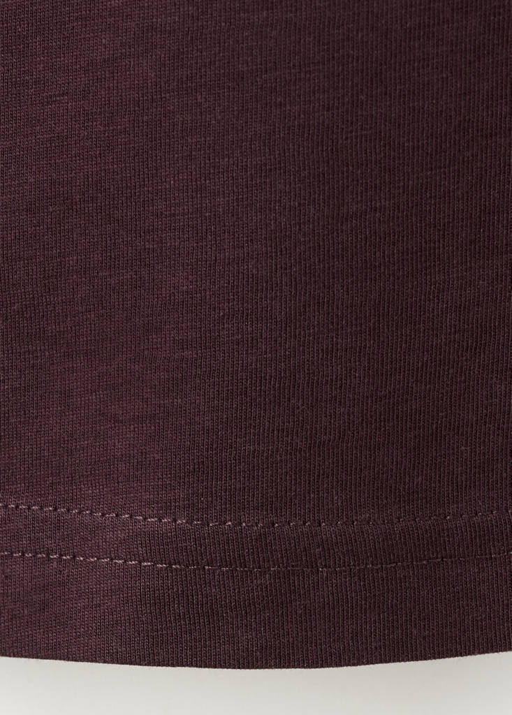 Rounded neck cotton t-shirt — Burgundy