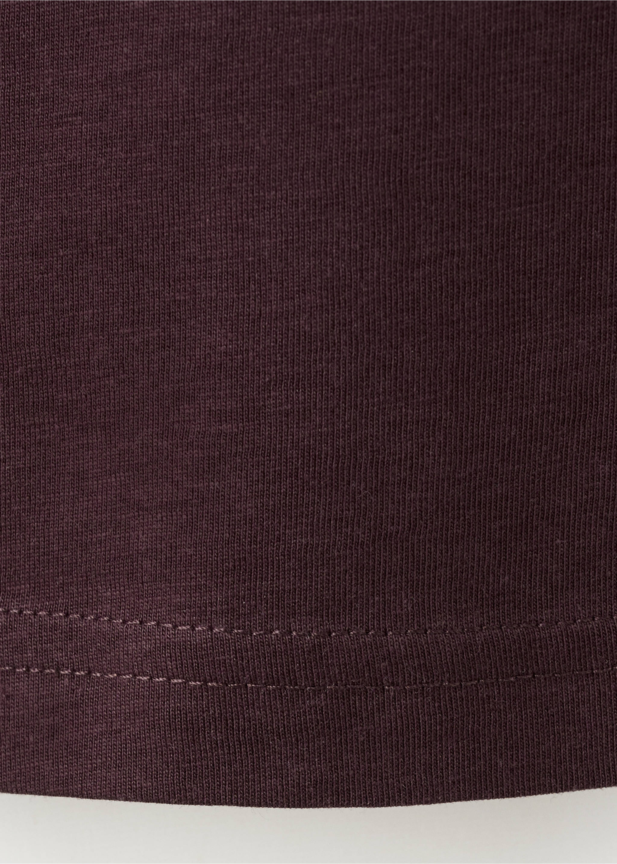 Rounded neck cotton t-shirt - Details of the article 0, Burgundy. Ref: 37091350-00.
