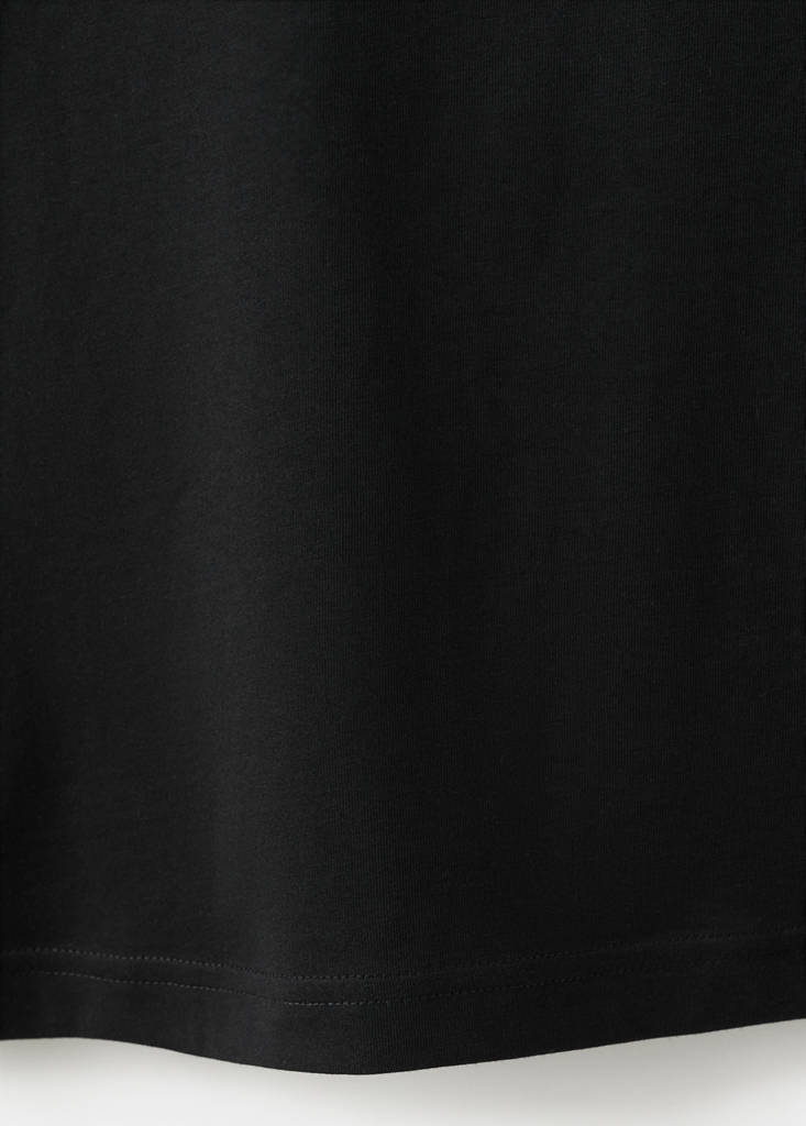 Rounded neck cotton t-shirt — Black