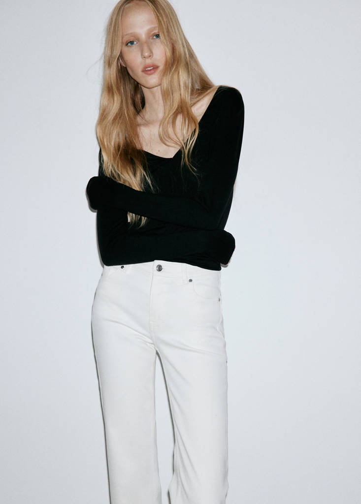 Sienna flared cropped jeans — White