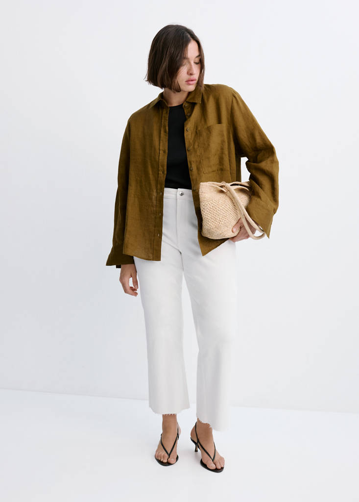 Sienna flared cropped jeans — White