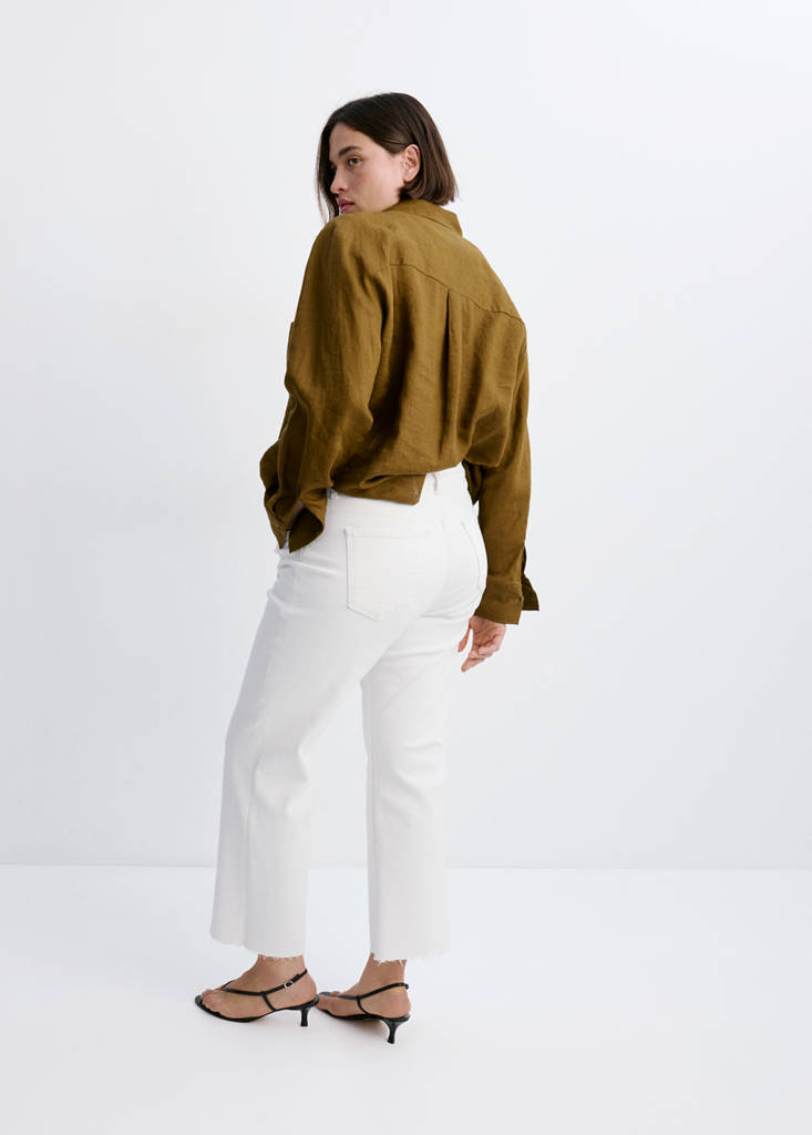 Sienna flared cropped jeans — White
