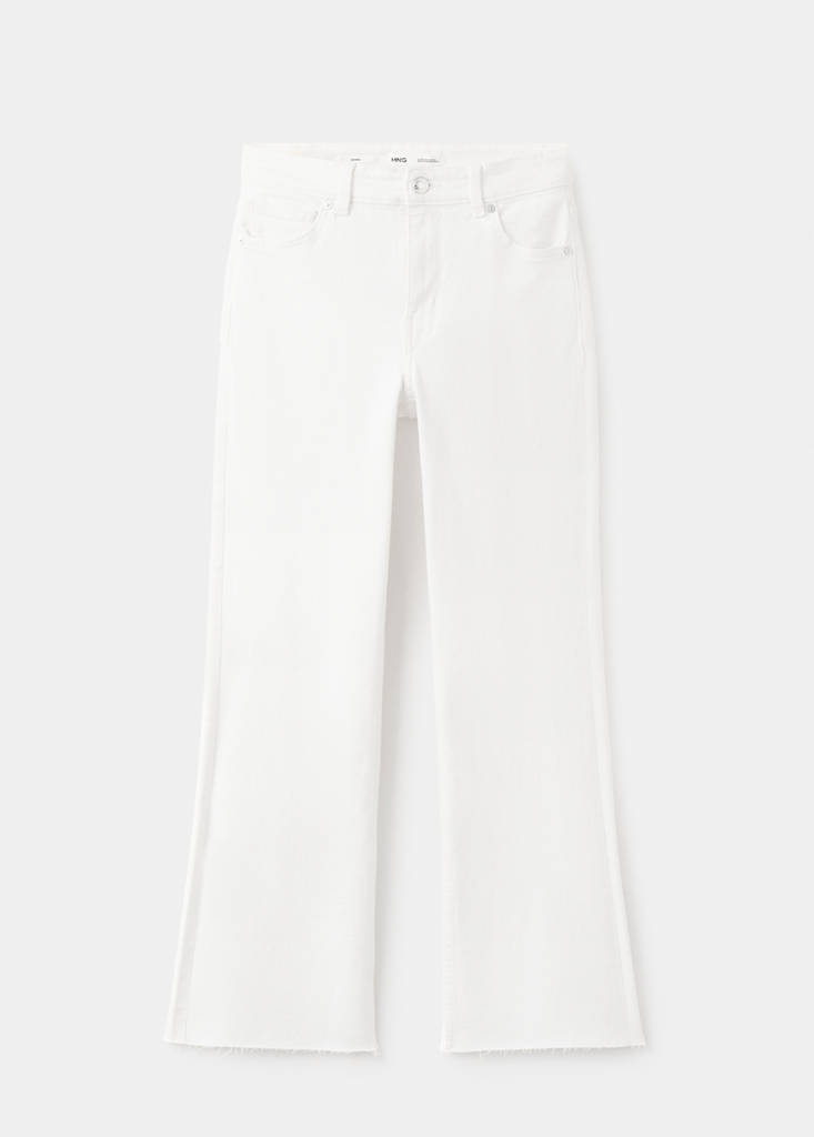 Sienna flared cropped jeans — White
